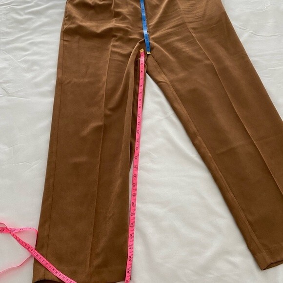Drapers & Damons Faux Suede 3 Piece Chocolate Rust Purple Pants Set Size XL - Picture 9 of 16